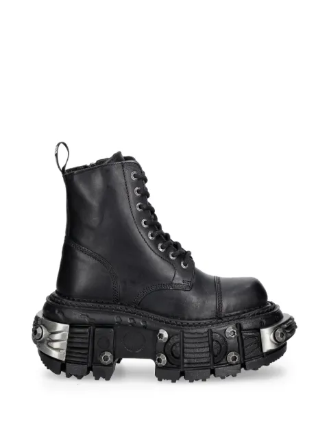 NEW ROCK Metallic platform boots Black MMILI083CC71