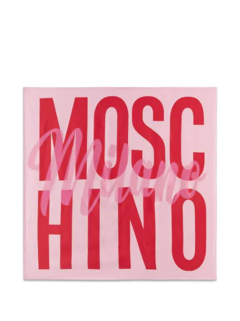 Moschino logo-print square scarf Pink 3549M3434