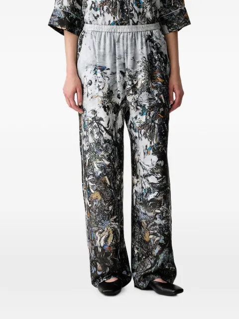 MUNTHE Varum abstract-print trousers Grey 263140626318
