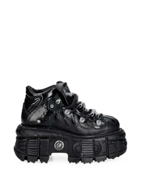 NEW ROCK Metallic chunky-sole sneakers Black MMET031C3