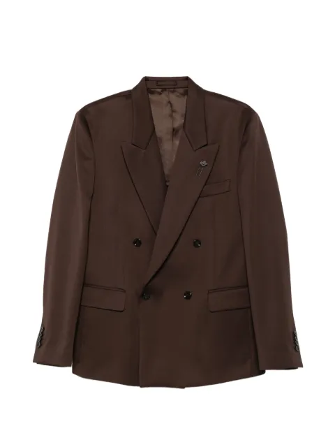 Lardini double-breasted peak-lapel jacket Brown AC5810EACIF67442