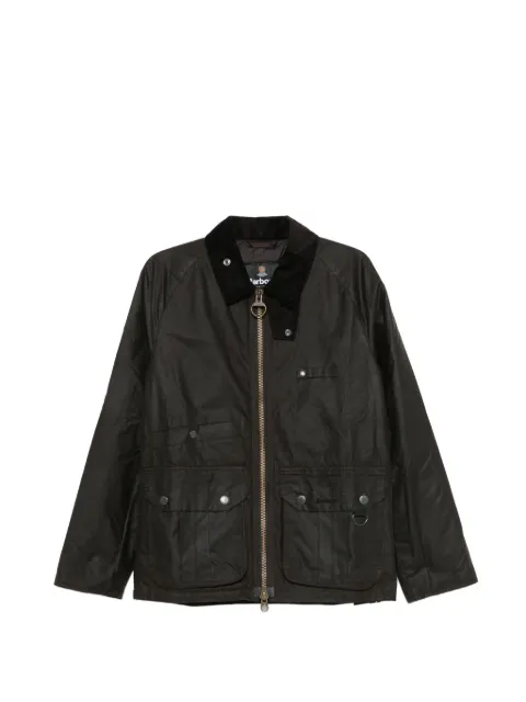 Barbour corduroy-collar wax-finish jacket Brown MWX2571BR91