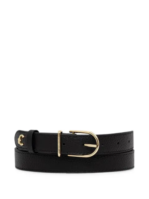 Coccinelle logo-plaque pebbled belt Black E3VU9110501