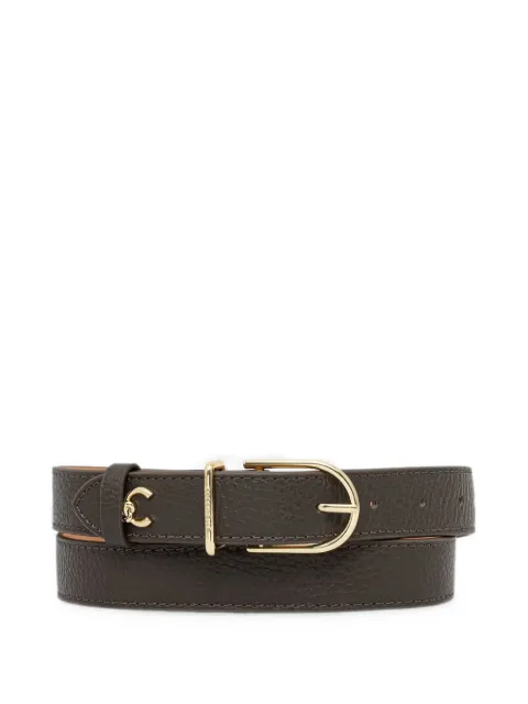 Coccinelle logo-plaque pebbled-leather belt Green E3VU9110501