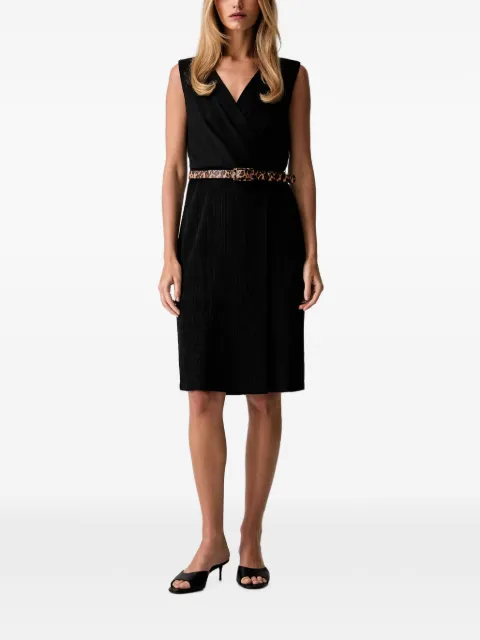 DKNY belted plissé mini dress Black DD6K1U12