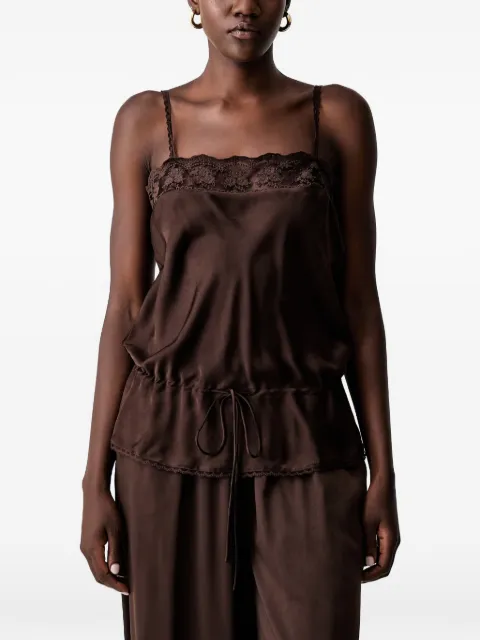 Bardot Bonita lace-trim drawstring top Brown 60445TB