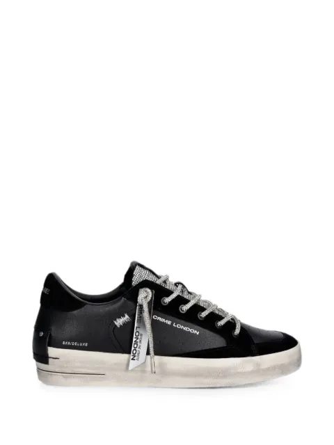 Crime London Sk8 Deluxe Wedge rhinestone-embellished leather sneakers Black 23150AA9