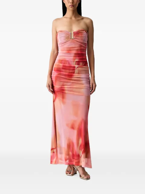 Bardot Stephanie ruched floral-print maxi dress Pink 60459DB