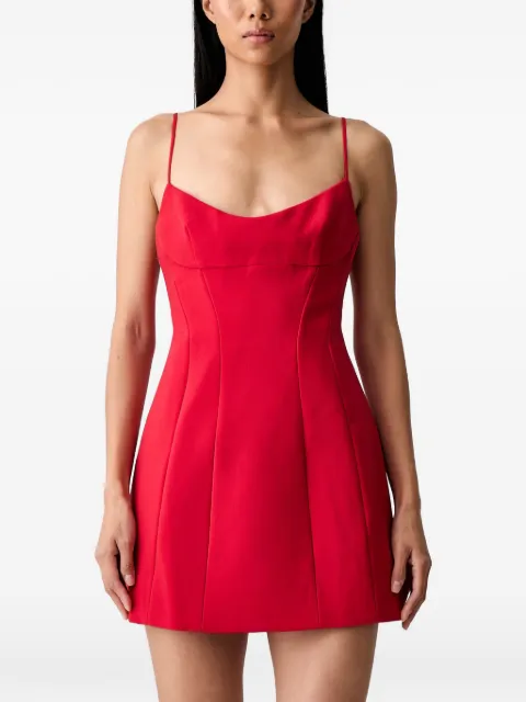 Bardot Branca scoop-neck panelled mini dress Red 60492DB