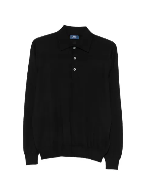 Fedeli long-sleeve polo sweater Black MU0L6547