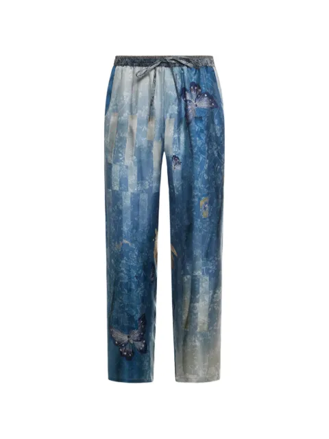 Pierre-Louis Mascia Aloe silk straight trousers Blue ALOESPT10959SE517909101