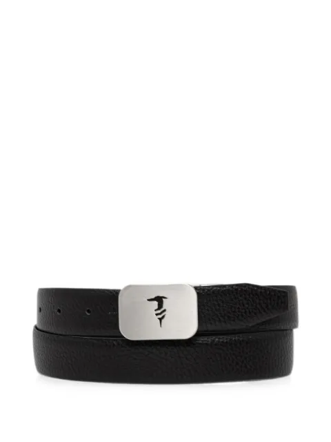 Trussardi logo-plaque pebbled belt Black B346B000043N
