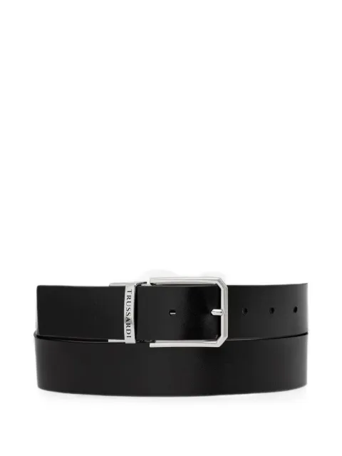 Trussardi logo-engraved buckle belt Black B353B000046N