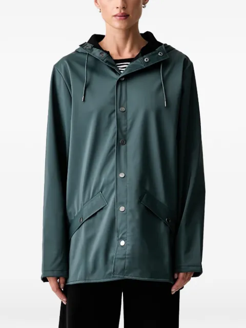 Rains hooded press-stud coat Green 12010
