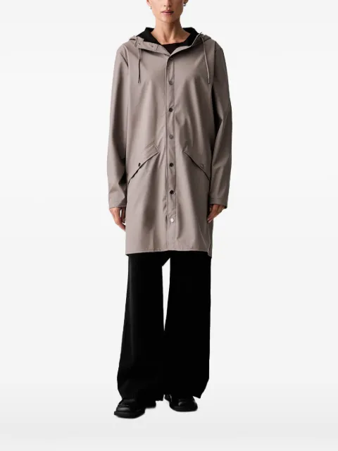 Rains hooded press-stud coat Grey 12020