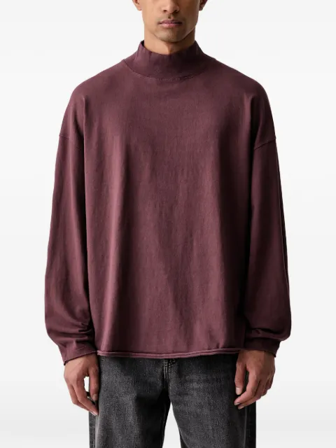 American Vintage high-neck raw-edge T-shirt Purple MAFO02F