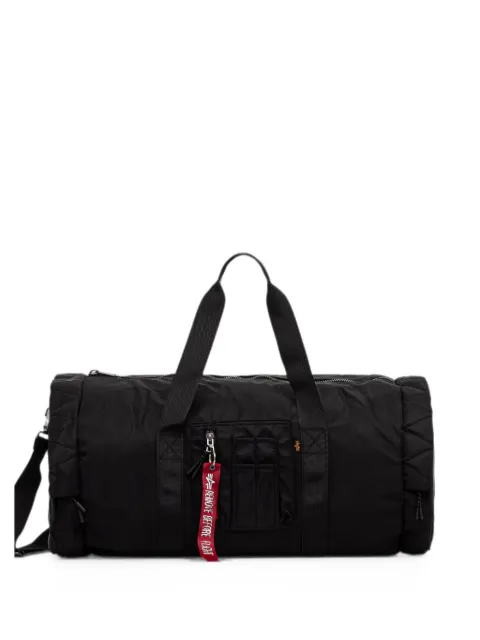 Alpha Industries quilted-trim logo-print holdall Black 268907