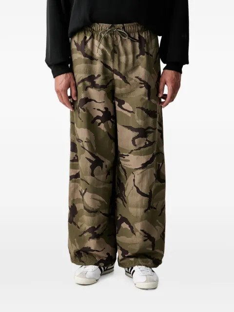 adidas Seasonal Essentials camo woven parachute tracksuit bottoms Green KG4736