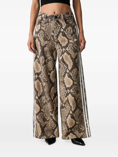 adidas snake-print denim loose pants Neutrals KY0630