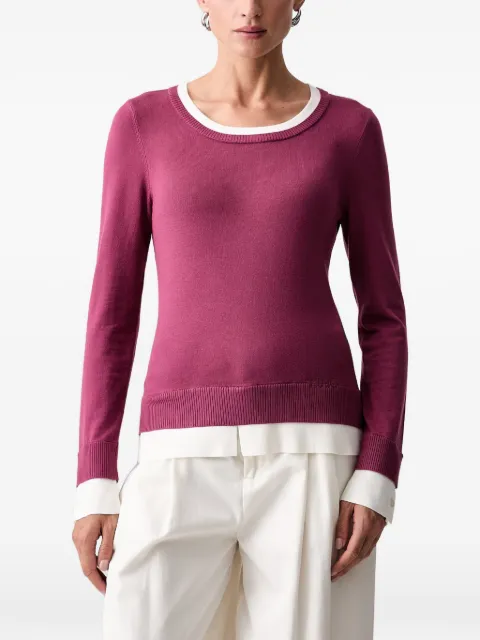 LIU JO layered-effect logo-embroidered sweater Purple TF6033MS49I