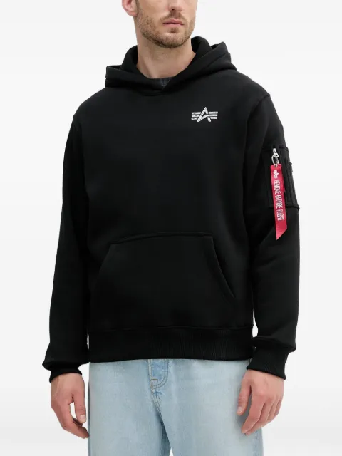 Alpha Industries logo-print zip-pocket hoodie Black 148341