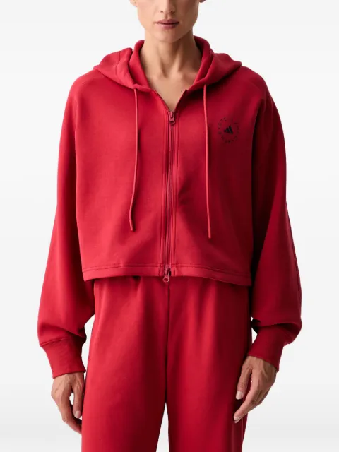 adidas by Stella McCartney logo-print cropped hoodie Red KR6288