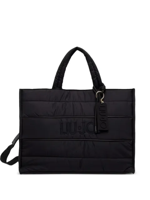 LIU JO large padded nylon tote bag Black TF6212T0350