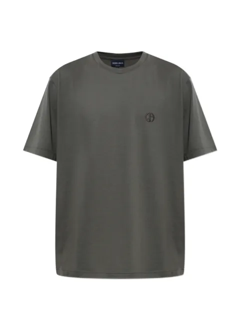Giorgio Armani embroidered-logo T-shirt Grey GM004657TE18291