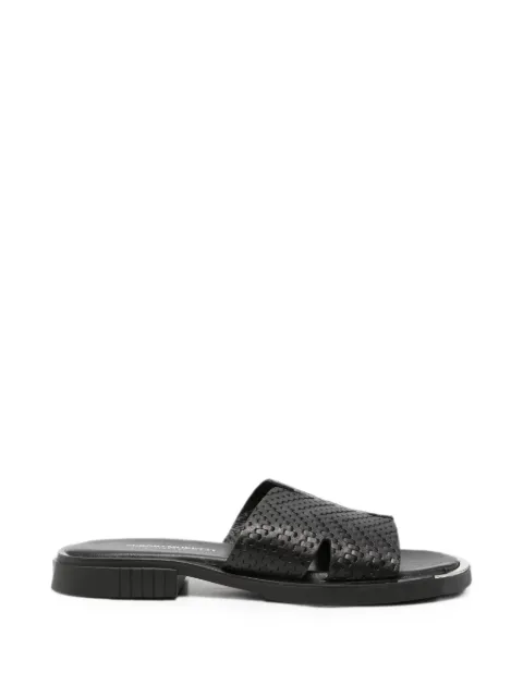 SERGIO MORETTI FIRENZE woven leather sandals Black 660826105BLK