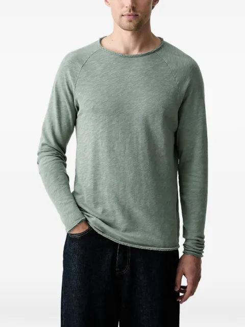 American Vintage raw-edge raglan-sleeve T-shirt Green MSON24G