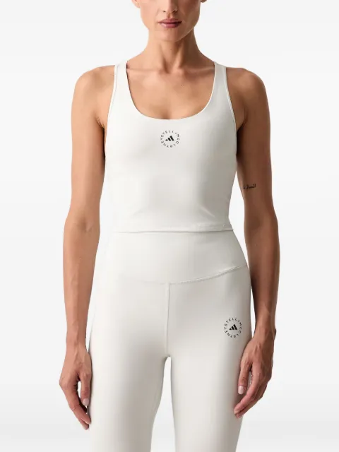 adidas by Stella McCartney logo-print racerback tank top White KR6213