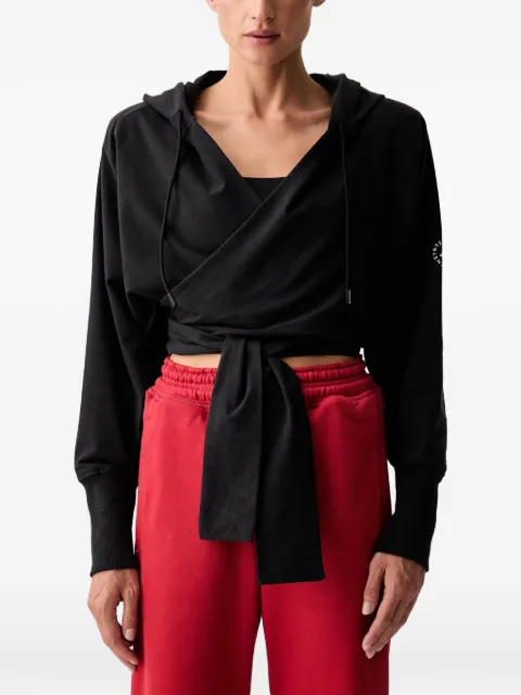 adidas by Stella McCartney wrap-style cropped hoodie Black KV6931