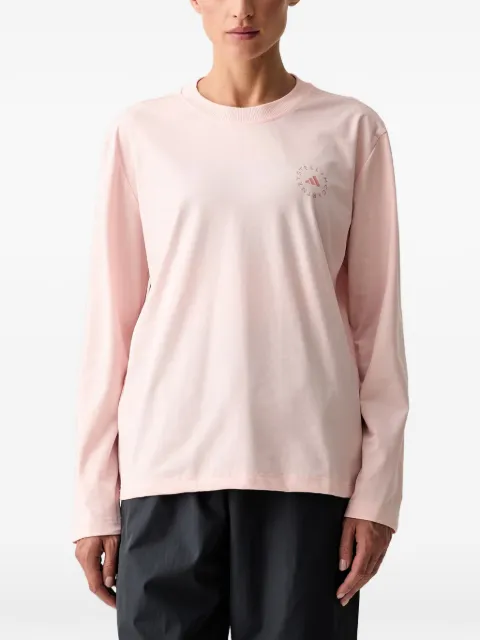 adidas by Stella McCartney logo-print long-sleeve T-shirt Pink KR6300