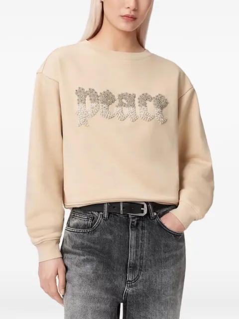 AllSaints Peace Pippa embellished sweatshirt Neutrals W207JE