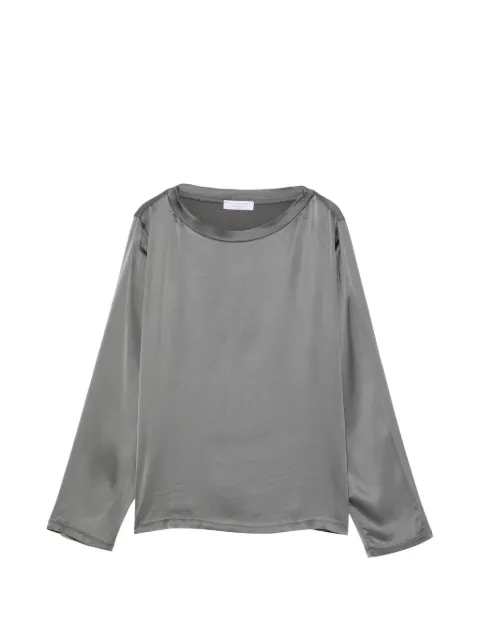 Daniele Fiesoli satin-finish long-sleeve top Grey DD7505