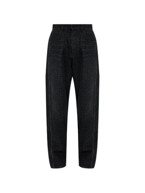 Balmain monogram-print jeans Black HH1ML138DG40