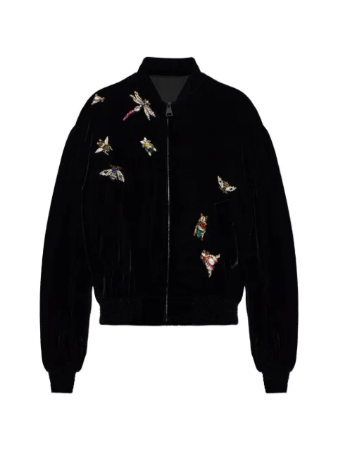 Balmain velvet bomber jacket Black HH1TFC80PD63