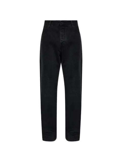Balmain logo-patch loose-fit jeans Black HH1ML138DG13