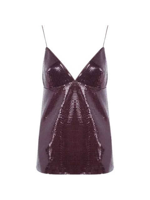 Alberta Ferretti sequin-embellished tank top Purple 08136646