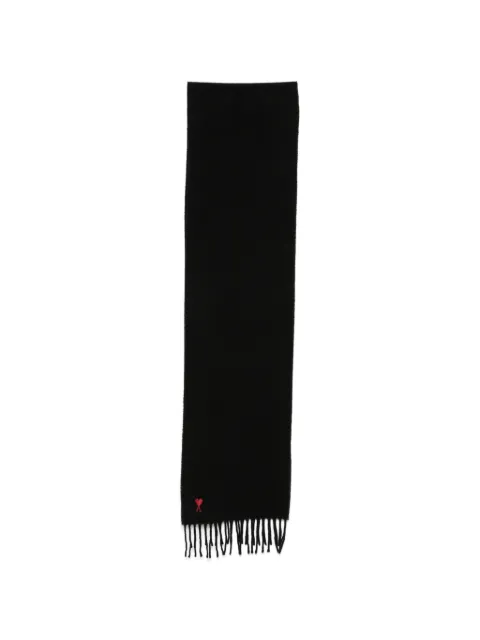 AMI Paris embroidered-logo scarf Black 26AUSF705AW0047