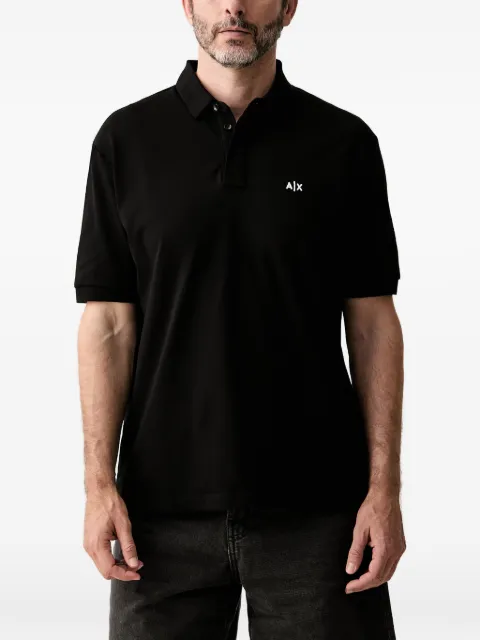 Armani Exchange logo-print short-sleeve polo shirt Black XM002898AF17321