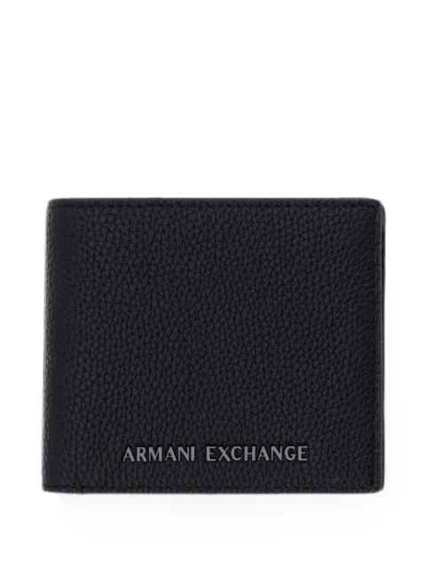 Armani Exchange logo-plaque pebbled wallet Black XM000167AF26663