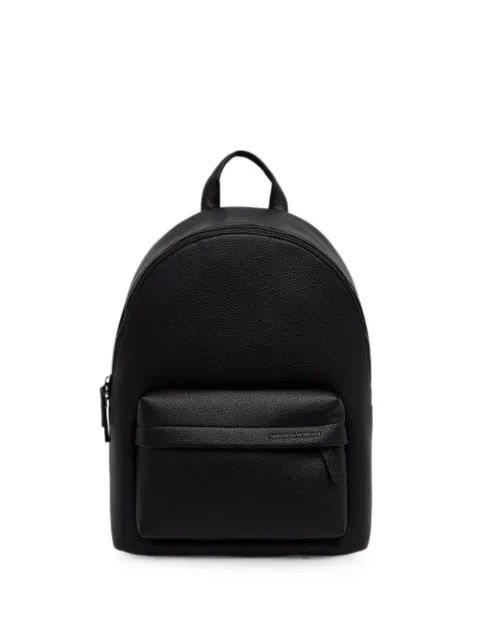 Armani Exchange logo-plaque pebbled backpack Black XM003142AF26651