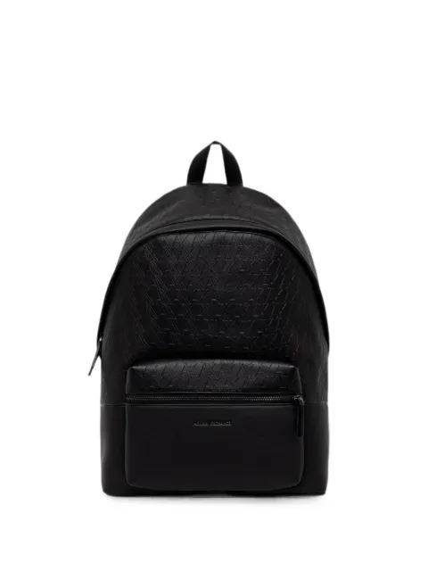 Armani Exchange logo-embossed front-zip backpack Black XM003161AF26662