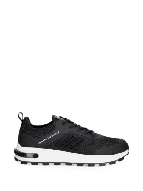 Armani Exchange logo-print mesh-panel sneakers Black XM003611AF29101UC001