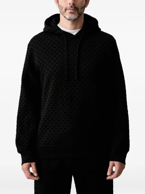 Armani Exchange logo-pattern drawstring hoodie Black XM002903AF10818