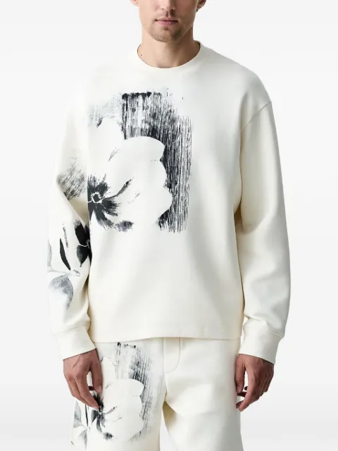 Armani Exchange floral-print long-sleeved sweatshirt White XM002804AF10818