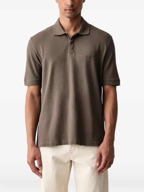 Armani Exchange logo-detail short-sleeved polo shirt Brown XM001286AF1