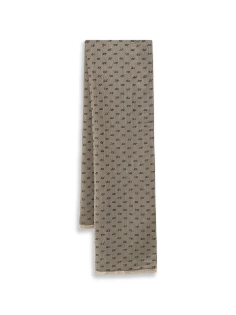 Armani Exchange logo-jacquard frayed scarf Neutrals XW003041AF2