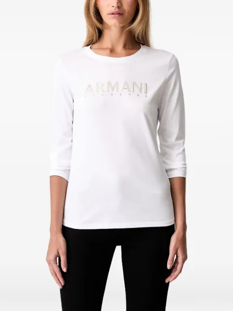 Armani Exchange logo-print long-sleeved T-shirt White XW002761AF2
